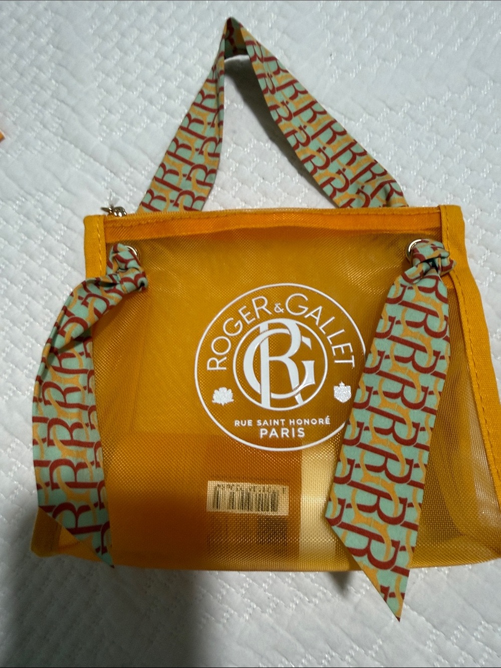 Roger Gallet Paris Yellow Mesh mini Tote Bag & Neroli Deodorant